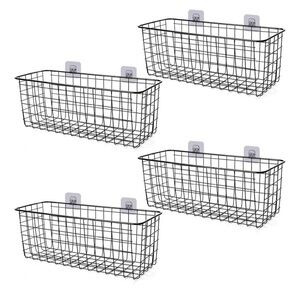 Set of 3 Black Wire Wall Baskets